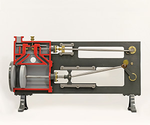 Modello di motore a vapore con distribuzione variabile Farcot 